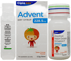 Advent 228.5mg Tangy Orange Flavour Dry Syrup 30ml